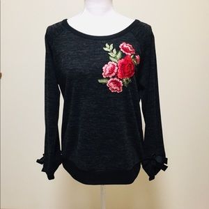 Gypsies & Moondust embroidered flower sweater